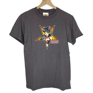 Vintage Hook Ups Skateboard Anime Devil Girl Shirt